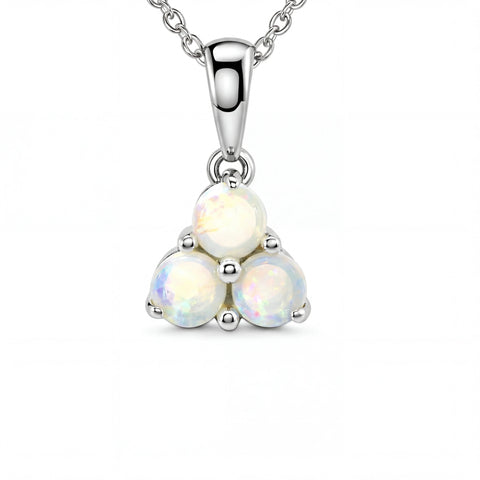 Light Opal Pendant In 925 Sterling Silver - Multicolour - Australian Opal Cutters and Pearl Divers