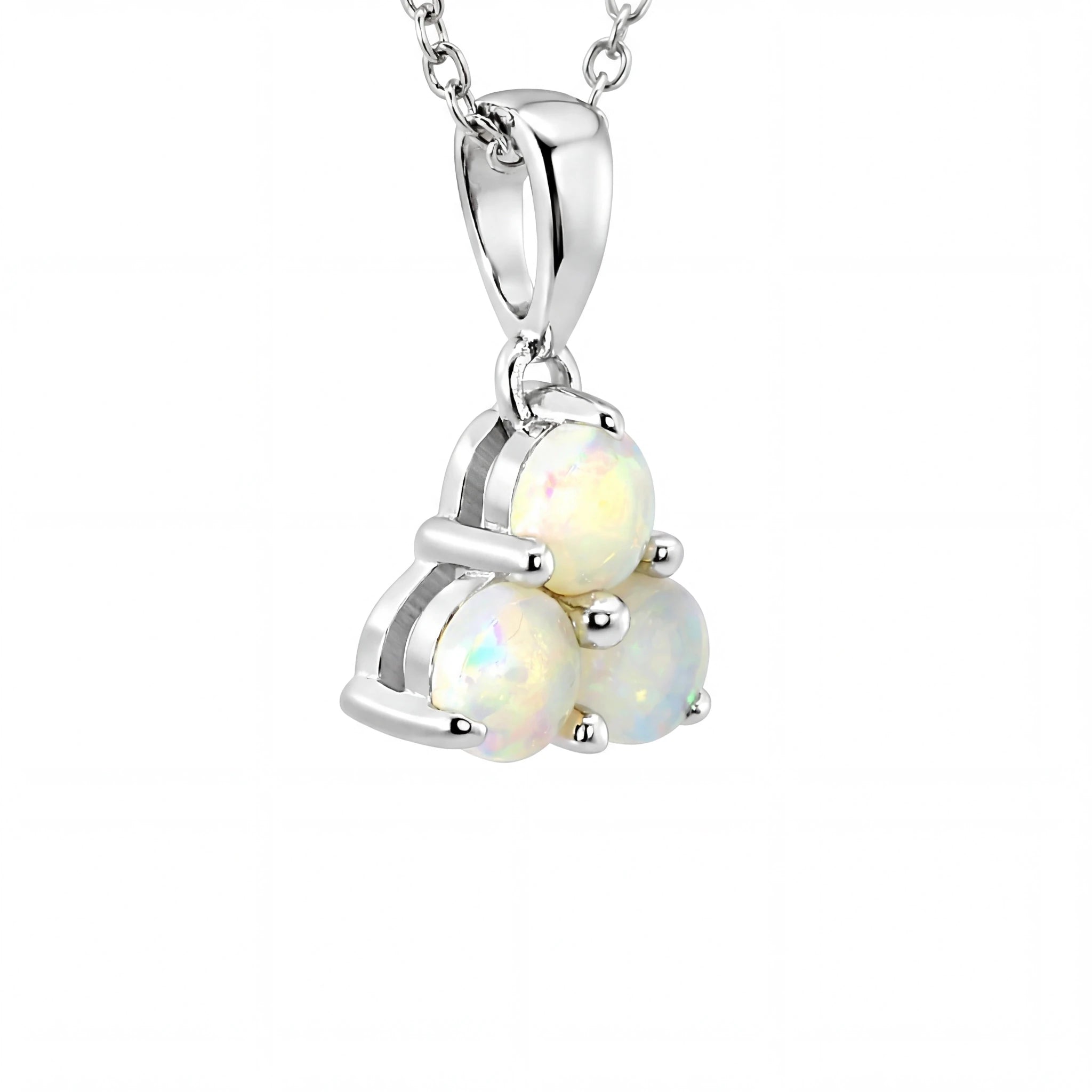Light Opal Pendant In 925 Sterling Silver - Multicolour - Australian Opal Cutters and Pearl Divers