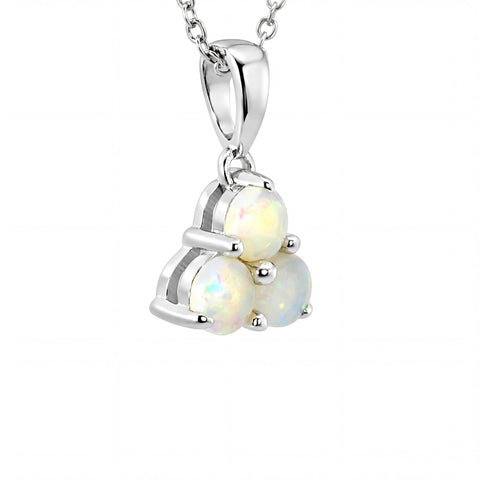 Light Opal Pendant In 925 Sterling Silver - Multicolour - Australian Opal Cutters and Pearl Divers