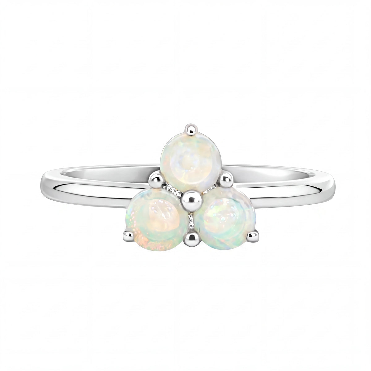 Light Opal Ring in 925 Sterling Silver - Multicolour - Australian Opal Cutters and Pearl Divers