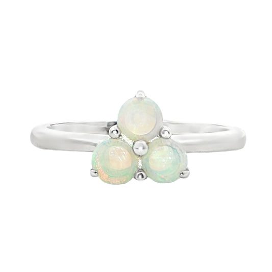 Light Opal Ring in 925 Sterling Silver - Multicolour
