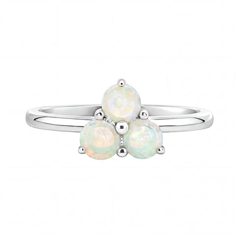 Light Opal Ring in 925 Sterling Silver - Multicolour - Australian Opal Cutters and Pearl Divers