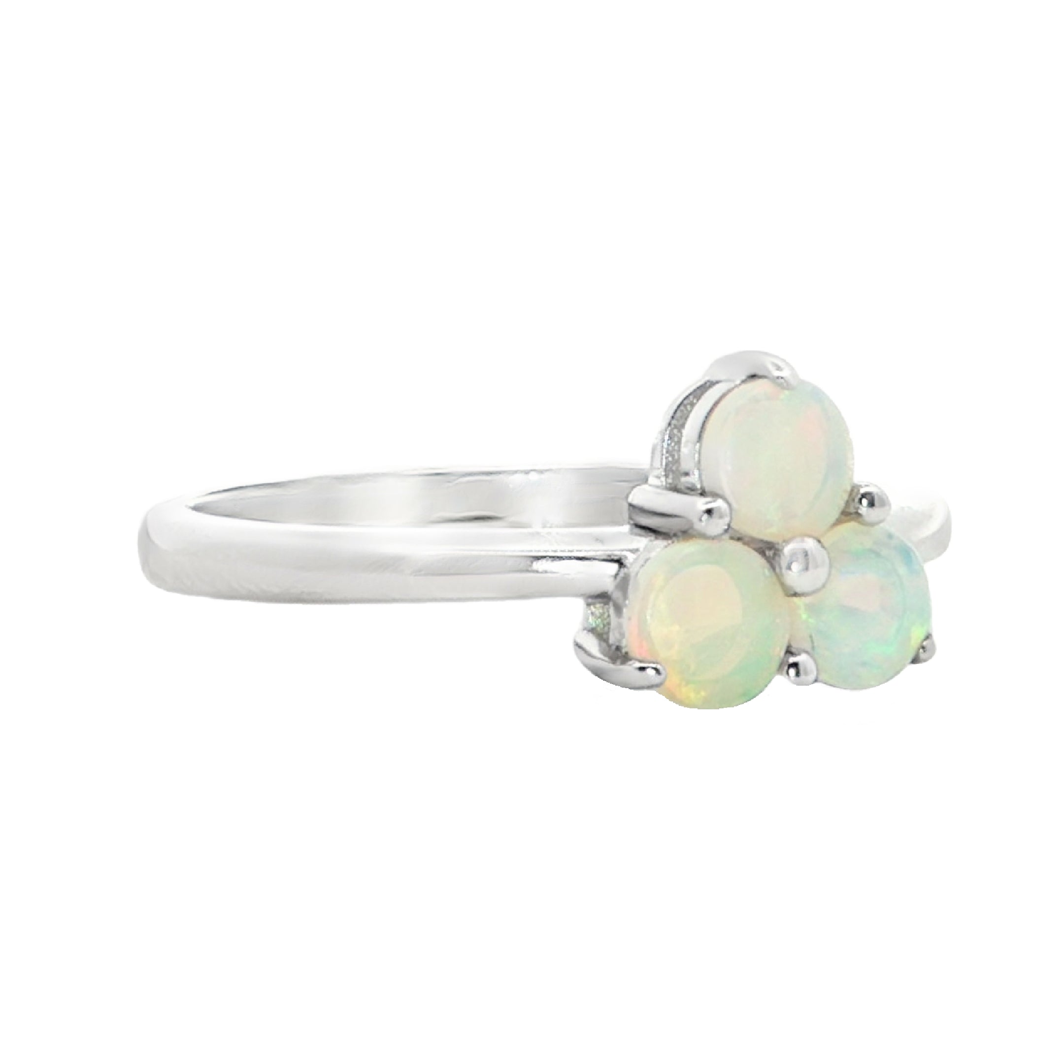 Light Opal Ring in 925 Sterling Silver - Multicolour
