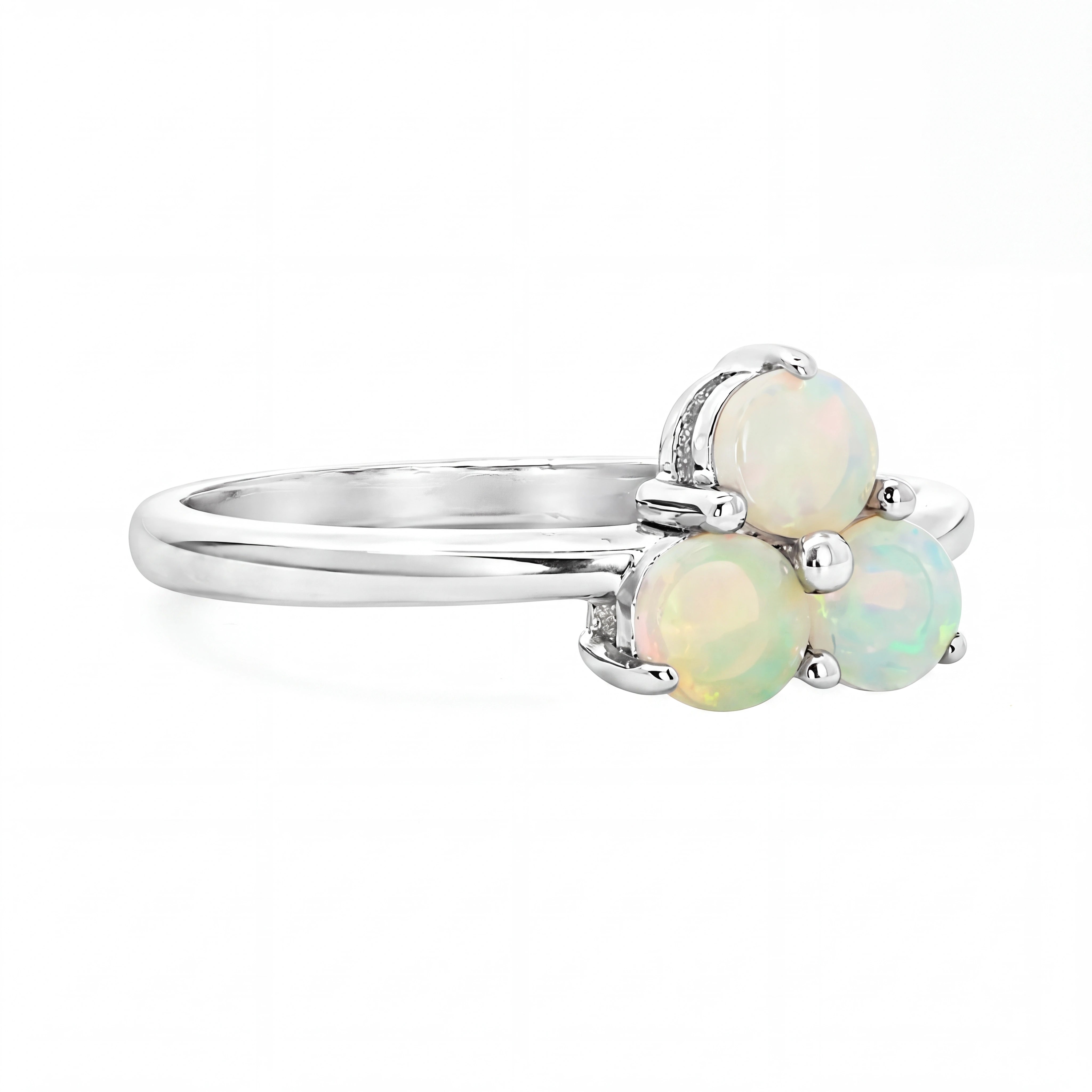 Light Opal Ring in 925 Sterling Silver - Multicolour - Australian Opal Cutters and Pearl Divers