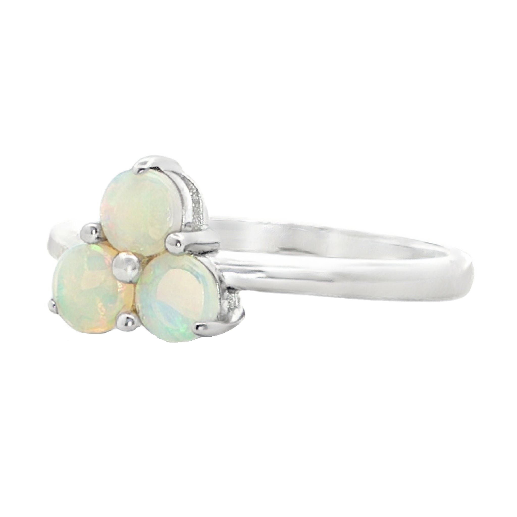 Light Opal Ring in 925 Sterling Silver - Multicolour