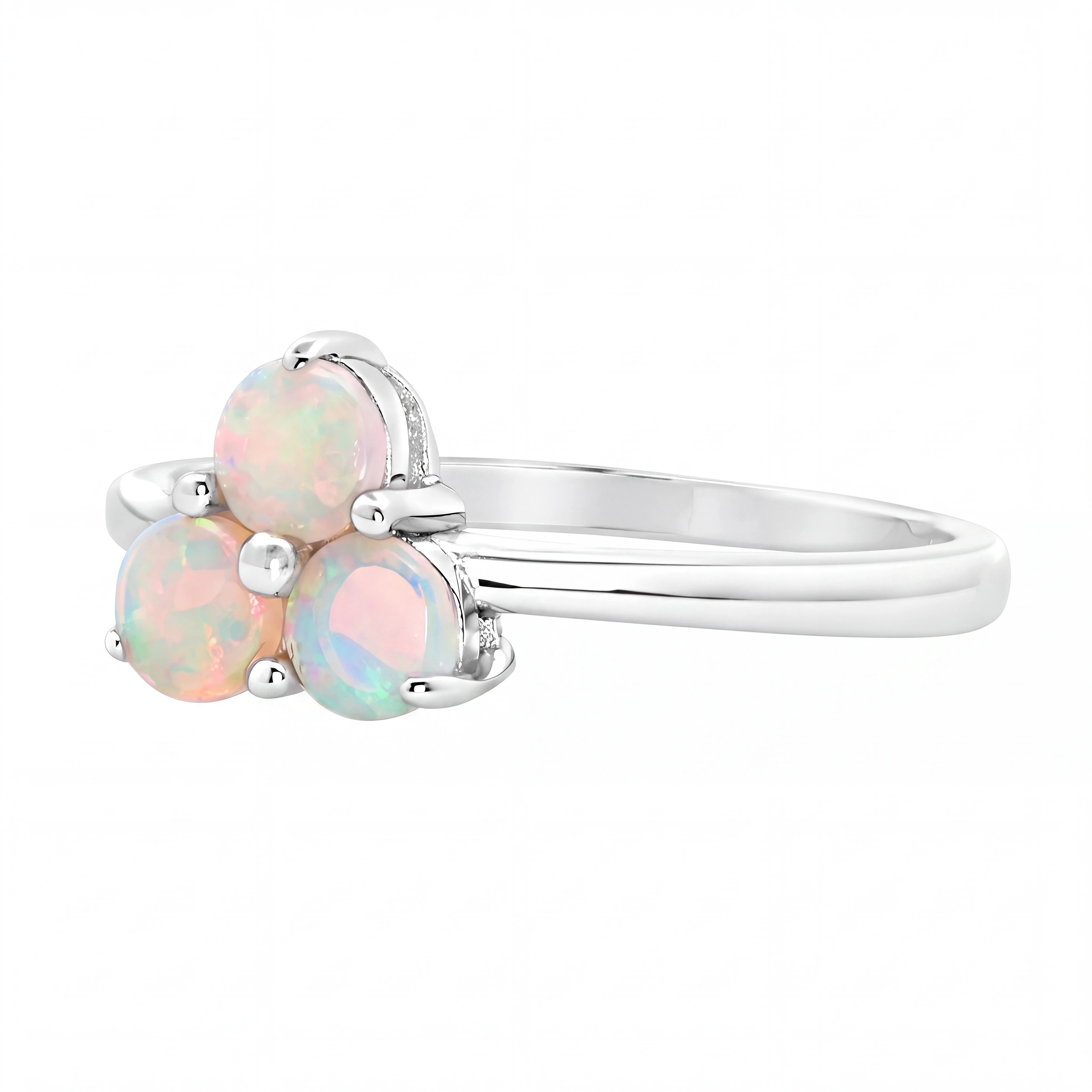 Light Opal Ring in 925 Sterling Silver - Multicolour - Australian Opal Cutters and Pearl Divers