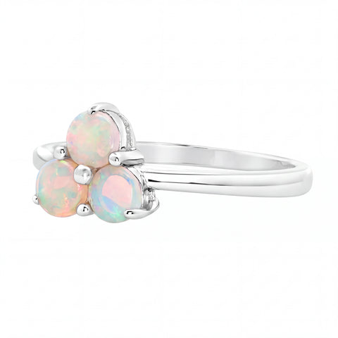 Light Opal Ring in 925 Sterling Silver - Multicolour - Australian Opal Cutters and Pearl Divers