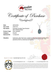 Doublet Opal Pendant in 925 Sterling Silver - Multicolour