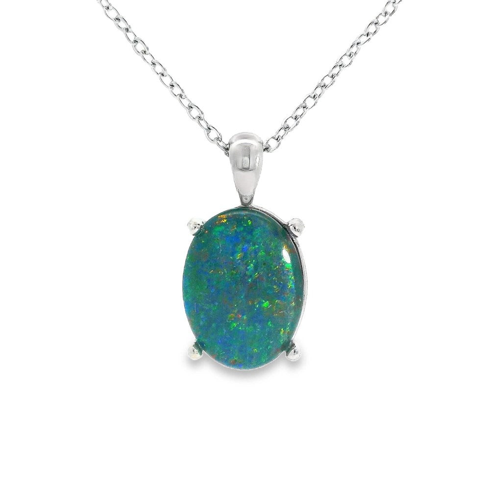 Australian Opal Triplet Pendant set in Stainless Steel