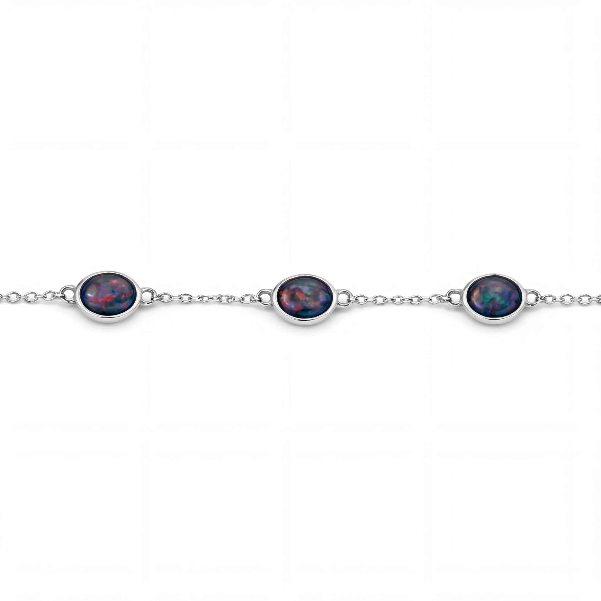 Triplet Opal Bracelet in Stainless Steel - Multicolour - Australian Opal Cutters and Pearl Divers