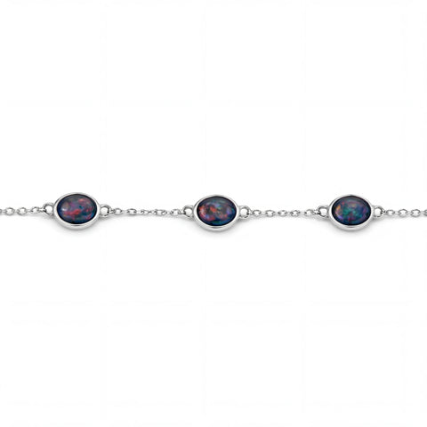Triplet Opal Bracelet in Stainless Steel - Multicolour
