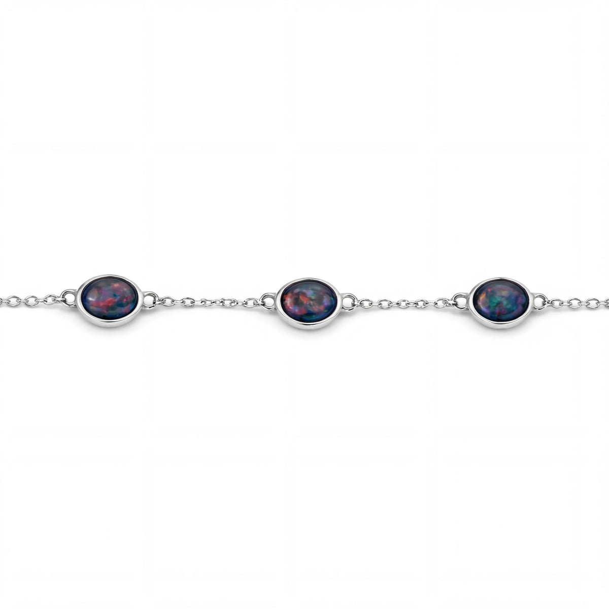 Triplet Opal Bracelet in Stainless Steel - Multicolour - Australian Opal Cutters and Pearl Divers
