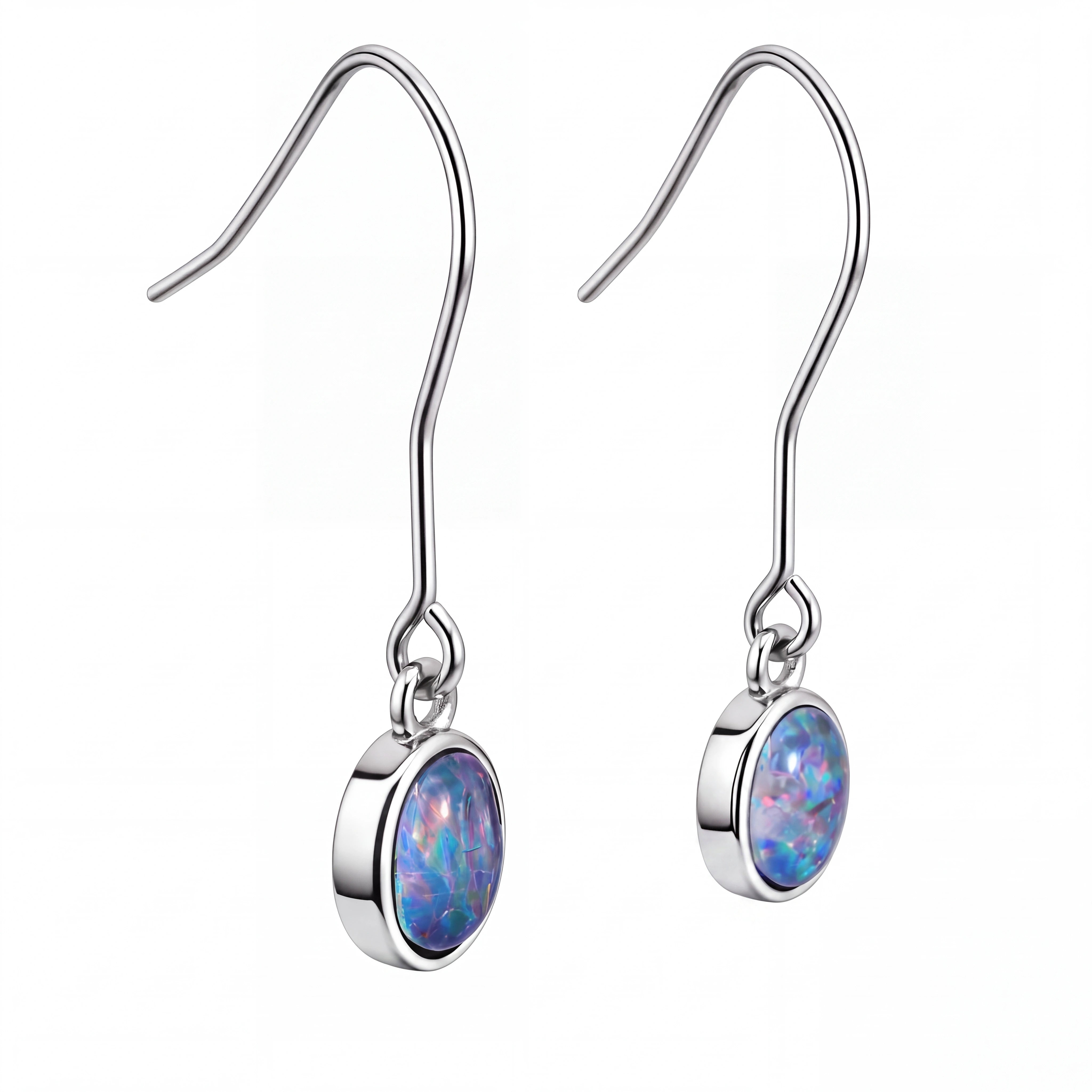 Triplet Opal Earrings in Stainless Steel - Multicolour - Australian Opal Cutters and Pearl Divers