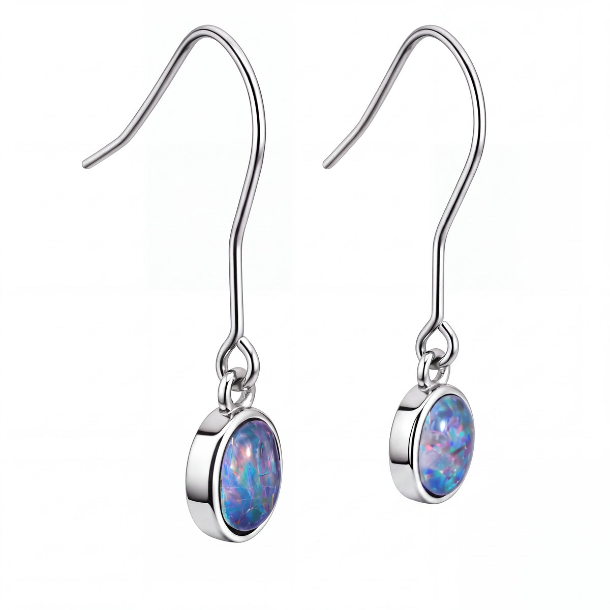 Triplet Opal Earrings in Stainless Steel - Multicolour - Australian Opal Cutters and Pearl Divers
