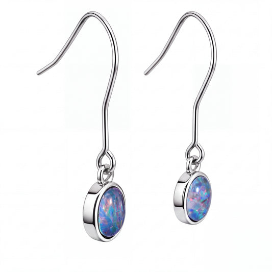 Triplet Opal Earrings in Stainless Steel - Multicolour - Australian Opal Cutters and Pearl Divers