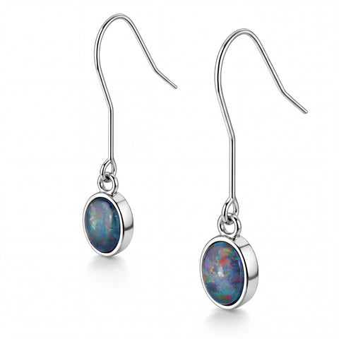 Triplet Opal Earrings in Stainless Steel - Multicolour