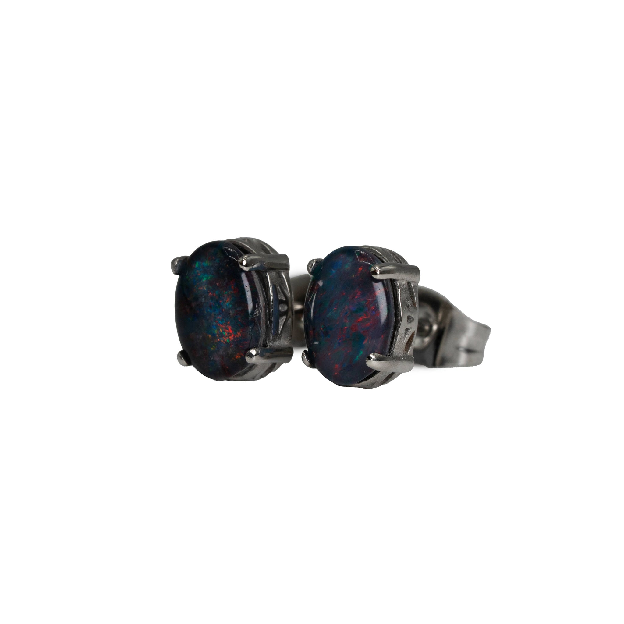 Triplet Opal Earrings in Stainless Steel - Multicolour