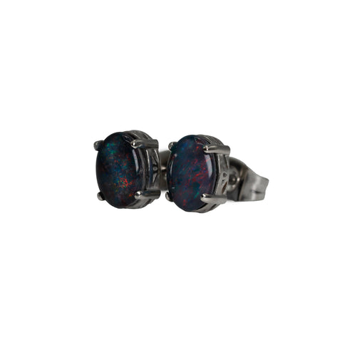 Triplet Opal Earrings in Stainless Steel - Multicolour