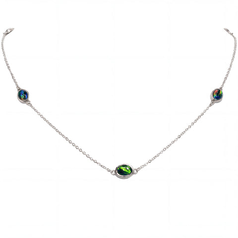 Triplet Opal Necklace in Stainless Steel - Multicolour