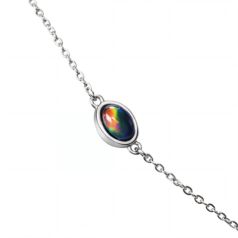 Triplet Opal Necklace in Stainless Steel - Multicolour