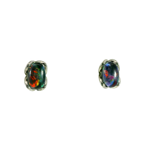 Triplet Opal Earrings in Stainless Steel - Multicolour