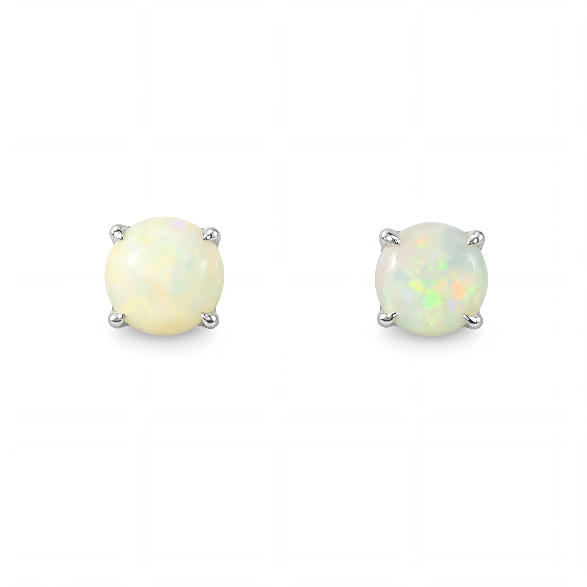 Light Opal Earrings In 925 Sterling Silver - Multicolour - Australian Opal Cutters and Pearl Divers