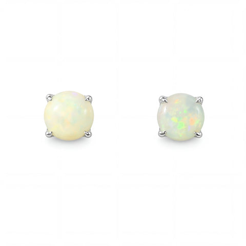 Light Opal Earrings In 925 Sterling Silver - Multicolour - Australian Opal Cutters and Pearl Divers