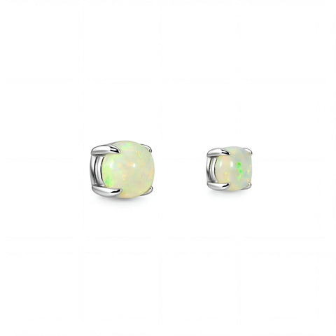 Light Opal Earrings In 925 Sterling Silver - Multicolour - Australian Opal Cutters and Pearl Divers