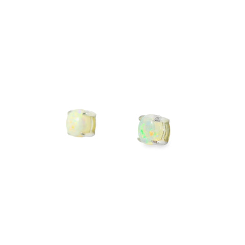 Light Opal Earrings in 925 Sterling Silver - Multicolour
