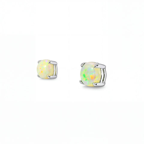 Light Opal Earrings In 925 Sterling Silver - Multicolour - Australian Opal Cutters and Pearl Divers