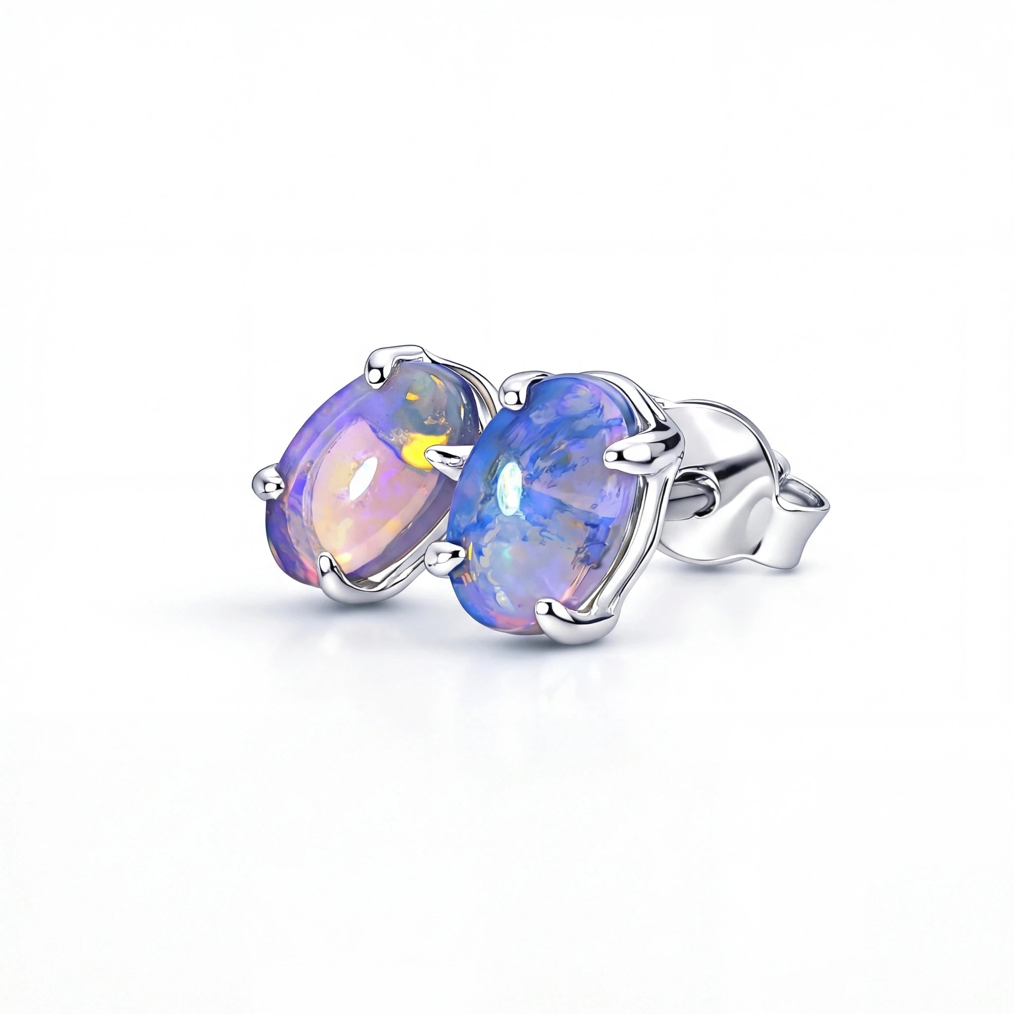 Dark Opal Earrings in 925 Sterling Silver - Green-Blue - Australian Opal Cutters and Pearl Divers
