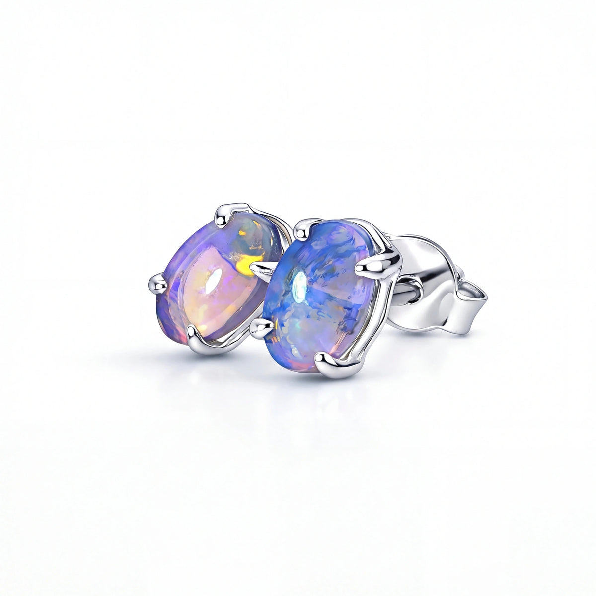Dark Opal Earrings in 925 Sterling Silver - Green-Blue - Australian Opal Cutters and Pearl Divers