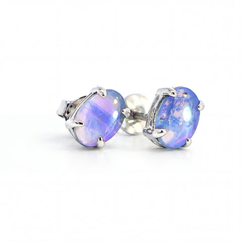 Dark Opal Earrings in 925 Sterling Silver - Green-Blue - Australian Opal Cutters and Pearl Divers