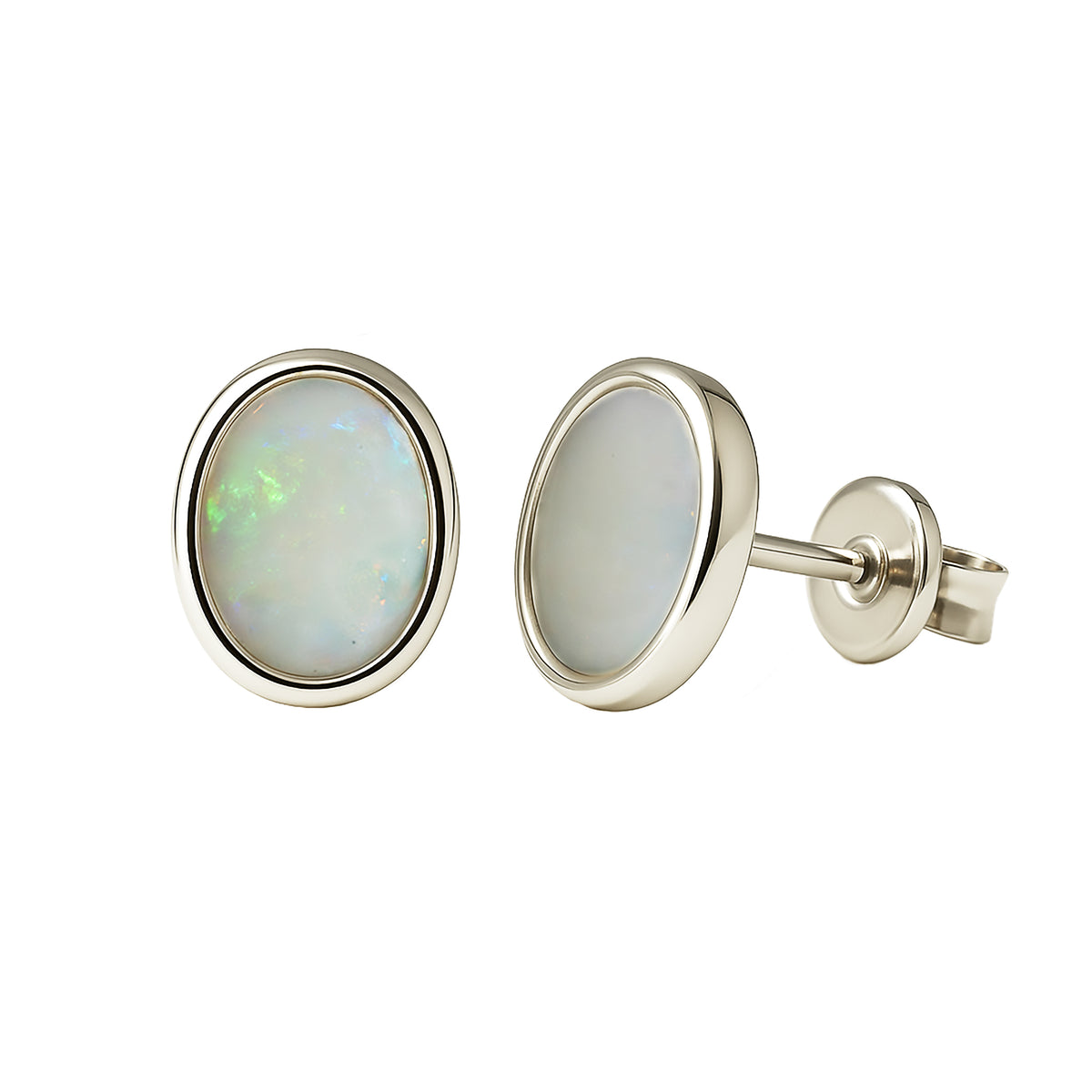 Light Opal Earrings in 925 Sterling Silver - Multicolour