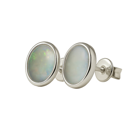 Light Opal Earrings In 925 Sterling Silver - Multicolour