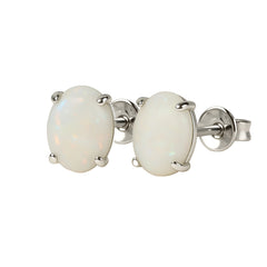Light Opal Earrings in 925 Sterling Silver - Multicolour