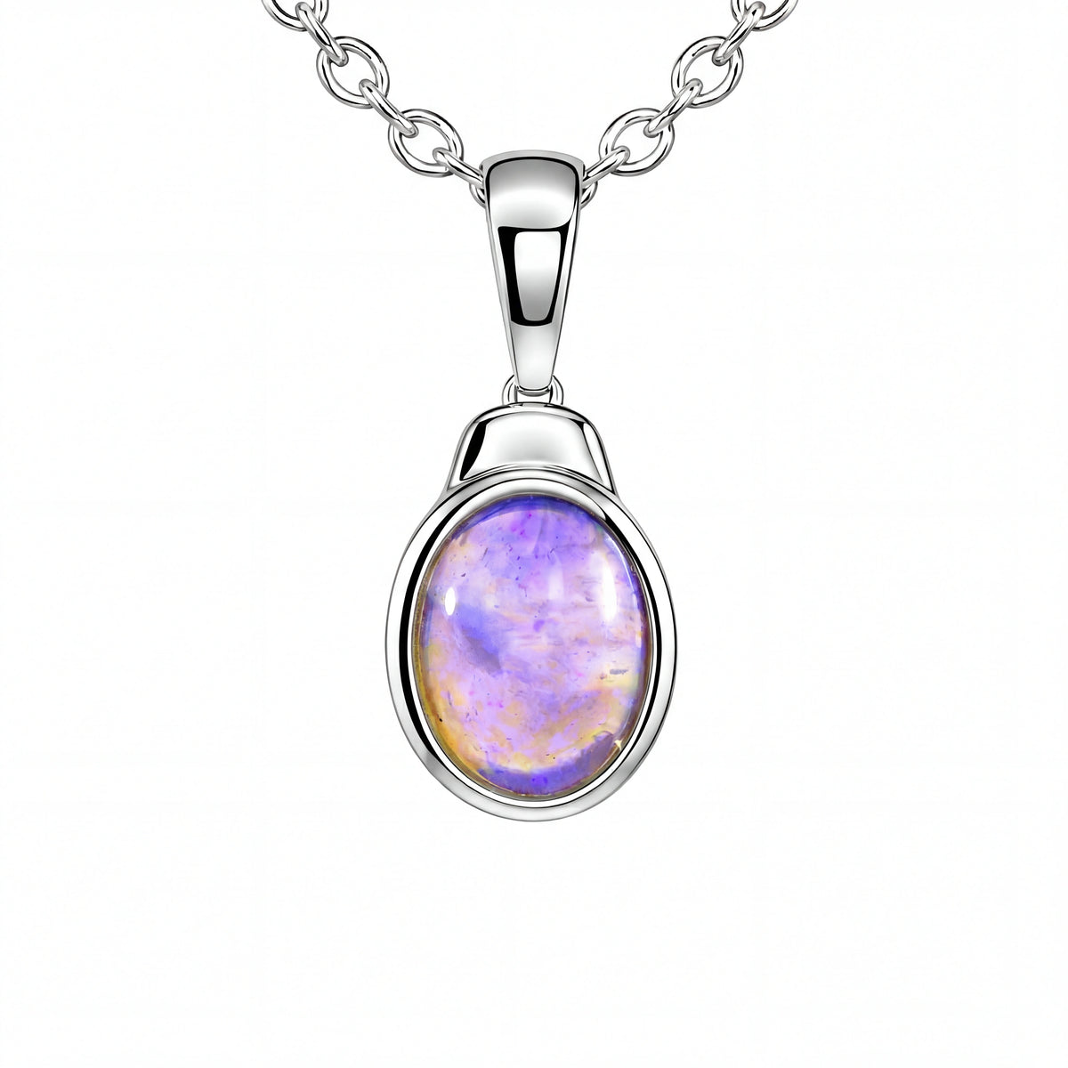 Dark Opal Pendant In 925 Sterling Silver -