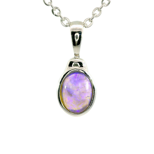 Black Opal Pendant in 925 Sterling Silver - Green-Blue