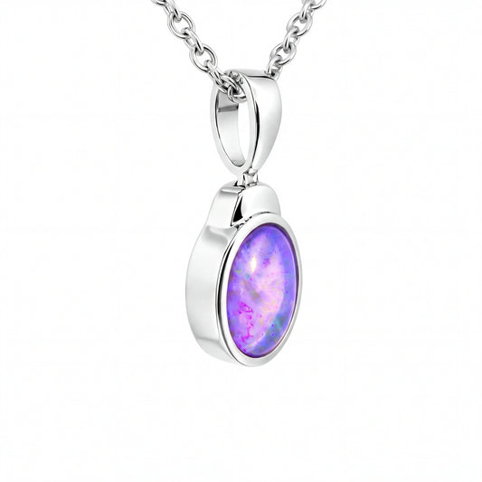 Dark Opal Pendant In 925 Sterling Silver - Australian Opal Cutters and Pearl Divers