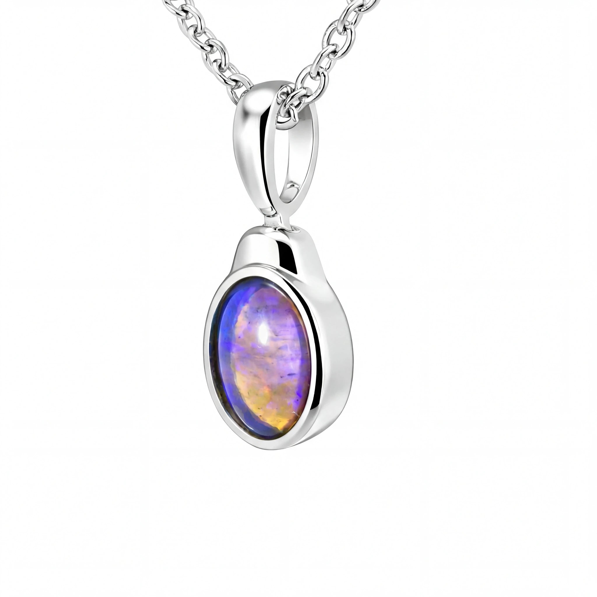 Dark Opal Pendant In 925 Sterling Silver - Australian Opal Cutters and Pearl Divers