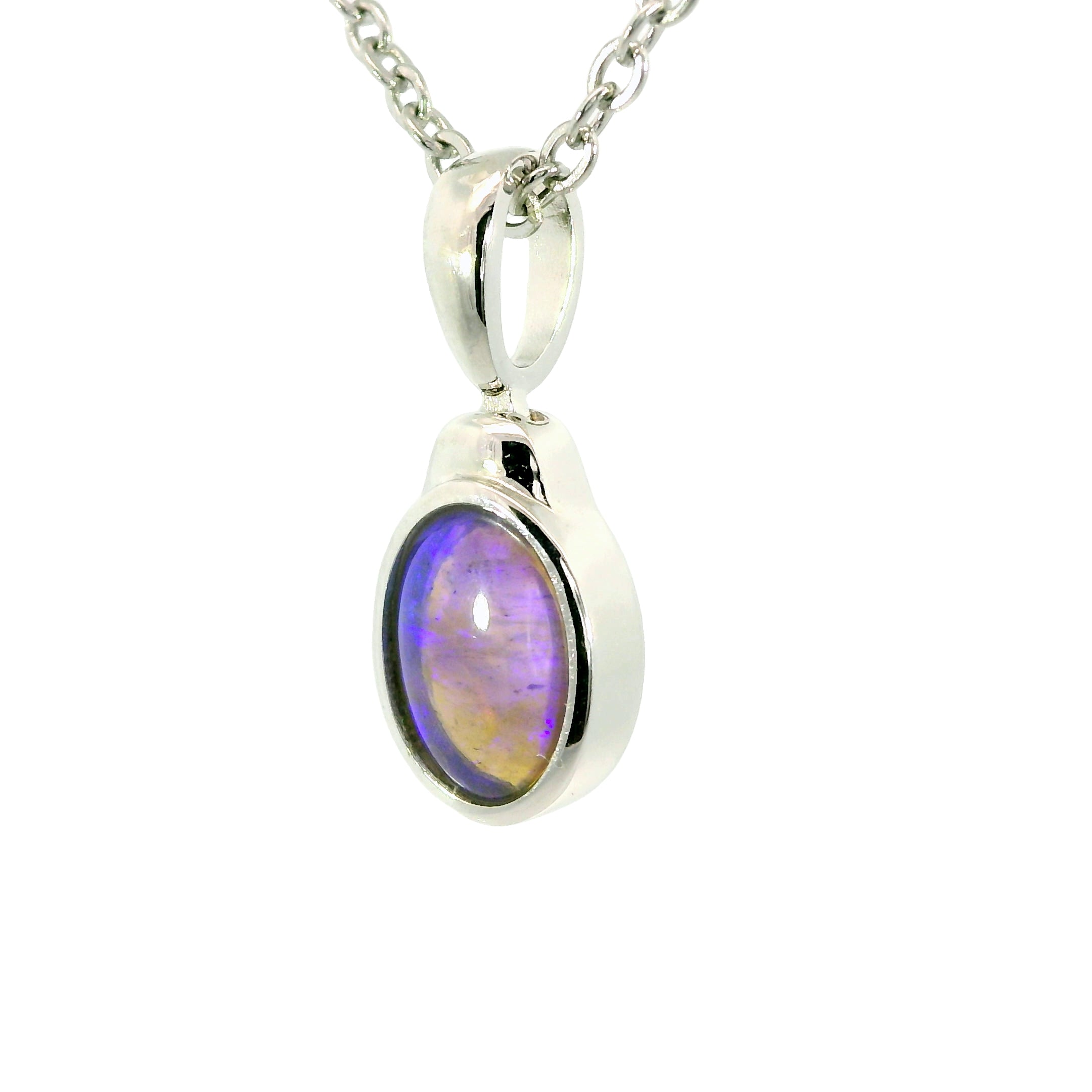 Black Opal Pendant in 925 Sterling Silver - Green-Blue