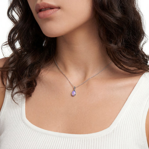 Dark Opal Pendant In 925 Sterling Silver -