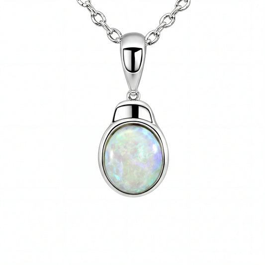 Dark Opal Pendant In 925 Sterling Silver - Green-Blue