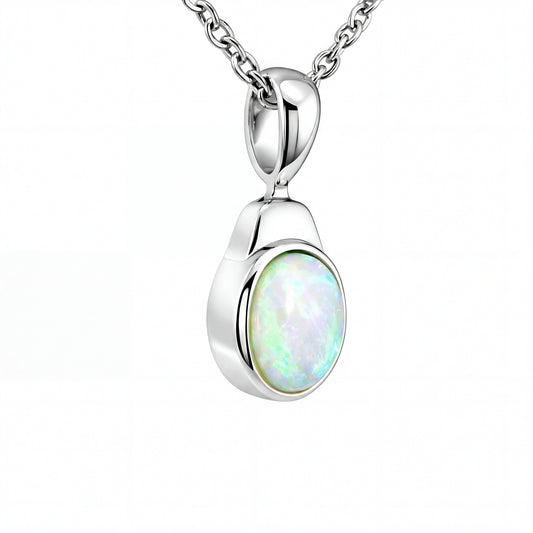Dark Opal Pendant In 925 Sterling Silver - Green-Blue