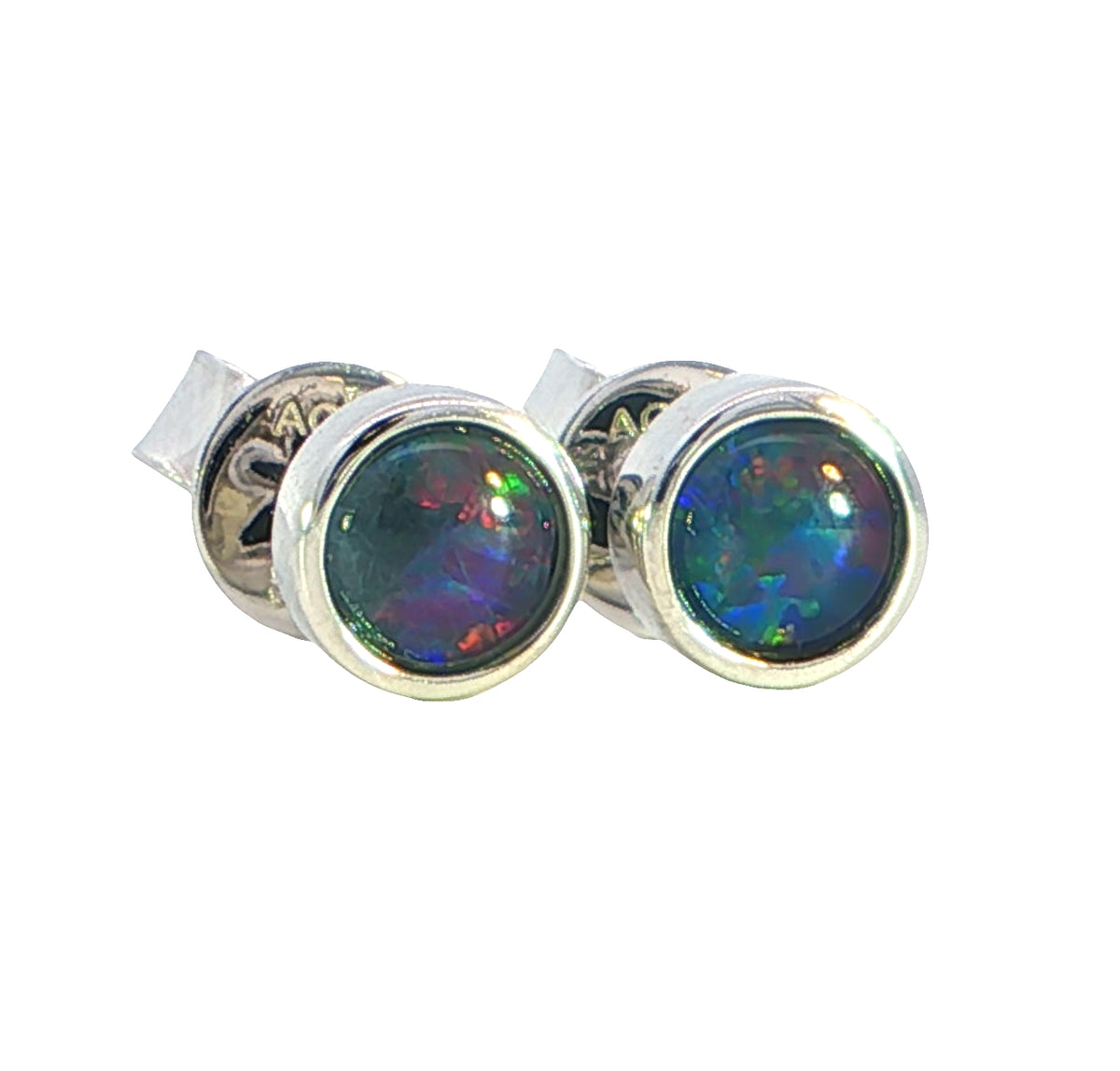 Australian Triplet Opal Earring set in 925 Sterling Silver