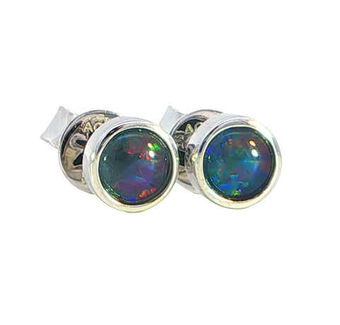 Australian Triplet Opal Earring set in 925 Sterling Silver