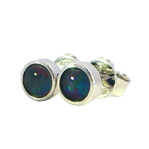 Australian Triplet Opal Earring set in 925 Sterling Silver