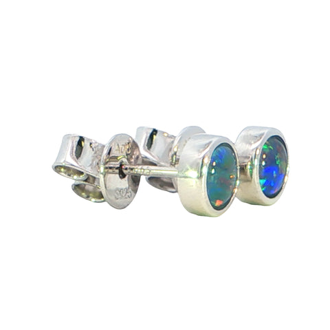 Australian Triplet Opal Earring set in 925 Sterling Silver