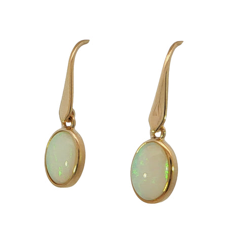 Light Opal Earring in 9K Yellow Gold