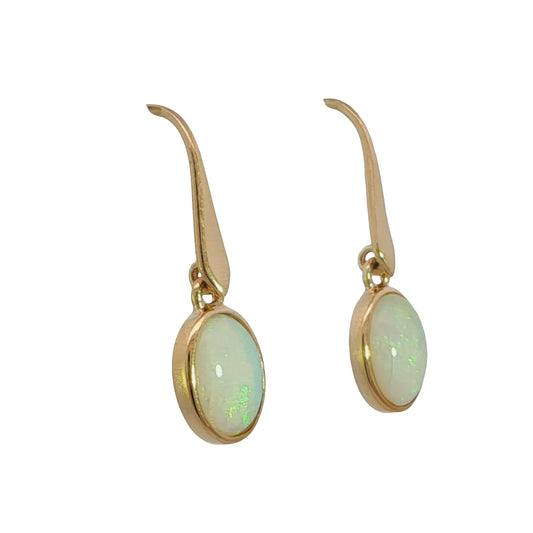 Light Opal Earring in 9K Yellow Gold